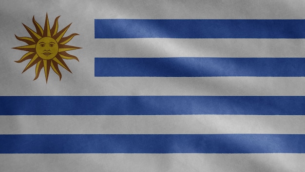 Drapeau uruguayen flottant dans le vent