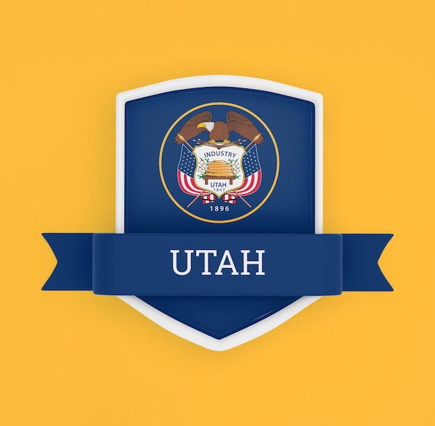 Drapeau de l'Utah avec bannière