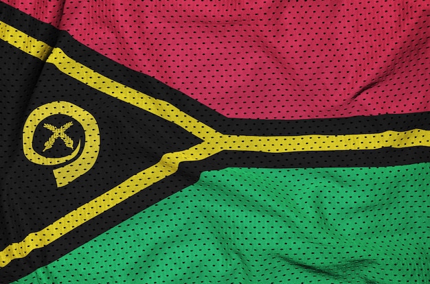 Drapeau Vanuatu imprimé sur un filet en nylon et nylon