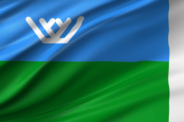 Photo drapeau de yugra avec une texture 3d réaliste
