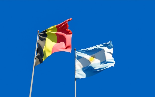 Drapeaux de l'Argentine et de la Belgique