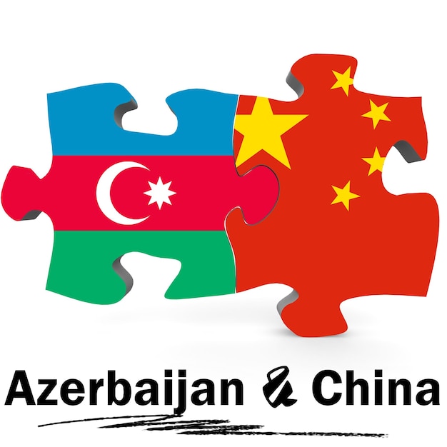 Drapeaux de la Chine et de l'Azerbaïdjan en puzzle