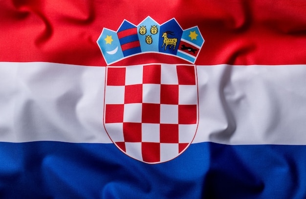 Drapeaux de la Croatie et de l'Union européenne. Drapeau de la Croatie et drapeau de l'UE. Concept d'argent de drapeau du monde.