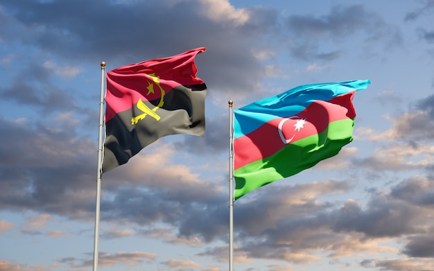 Drapeaux nationaux de l'Azerbaïdjan et de l'Angola