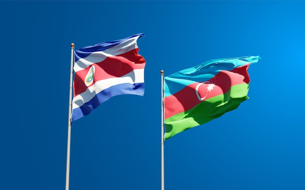 drapeaux nationaux de l'Azerbaïdjan et du Costa Rica