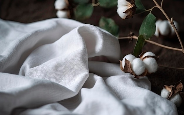 Des draps en coton sont affichés sur une table.