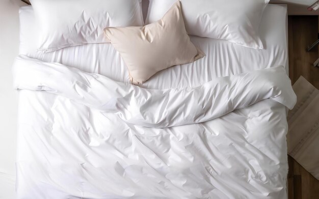 draps de lit blancs