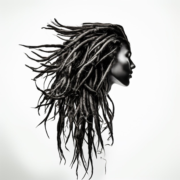 Dreadlocks isolés sur fond blanc