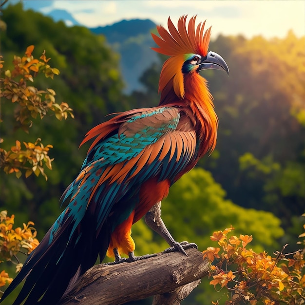 dreamshaper_v7_color_full_hoatzin_bird_stands_in_the_beautiful_Photo Ai généré par