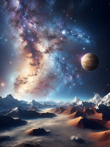 DreamShaper_v7_Photo_earth_and_space_galaxy_milky_way_backdrop