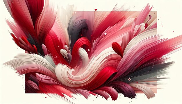 Dreamy Red et Pink Strokes Une toile artistique pour les messages de la Saint-Valentin