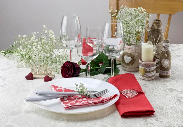 Le dressage de la table le jour de la Saint Valentin