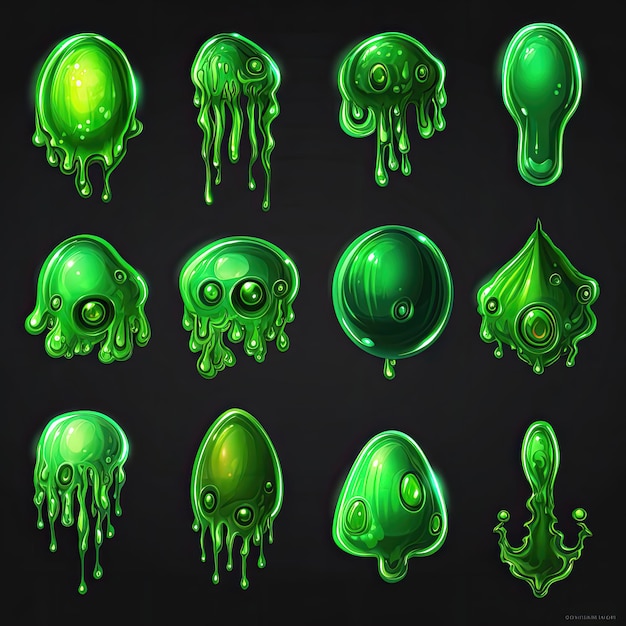 Drip slime vert ai généré