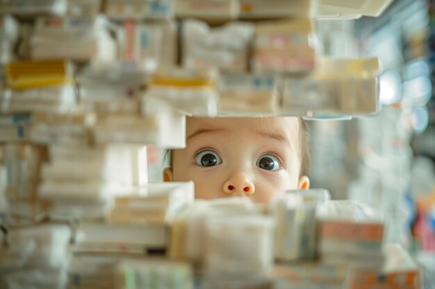 Un drôle de petit garçon qui se cache chez lui de ses parents.