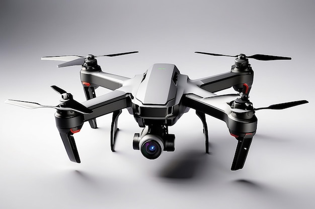 Drone 3D sur un fond gris isolé