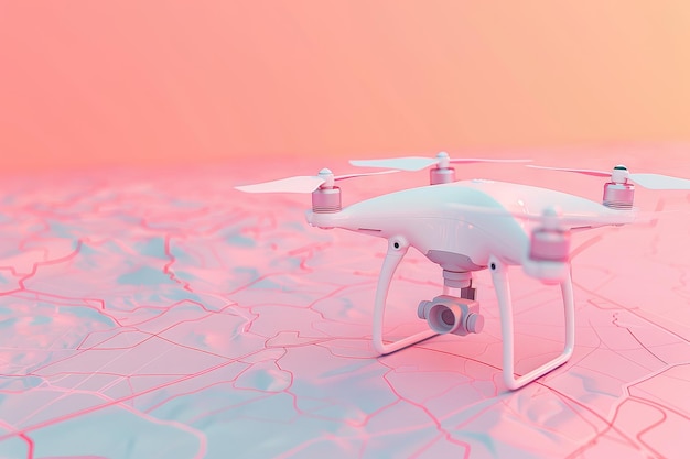 Drone et carte dans le concept de surveillance aérienne et de cartographie