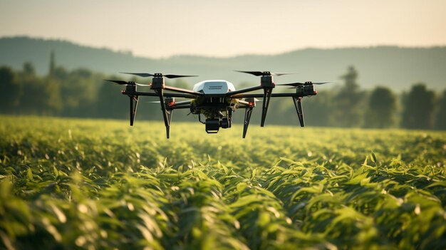 Photo les drones et les capteurs optimisent les pratiques agricoles, démontrant comment la technologie améliore le rendement des cultures