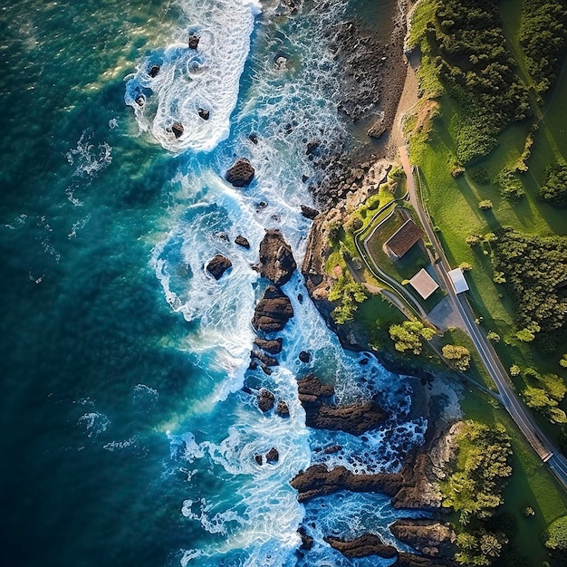 Droneshot du ciel au-dessus