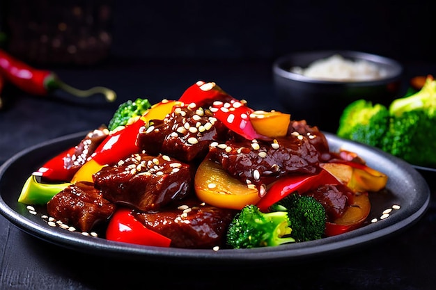 Photo du bœuf teriyaki asiatique