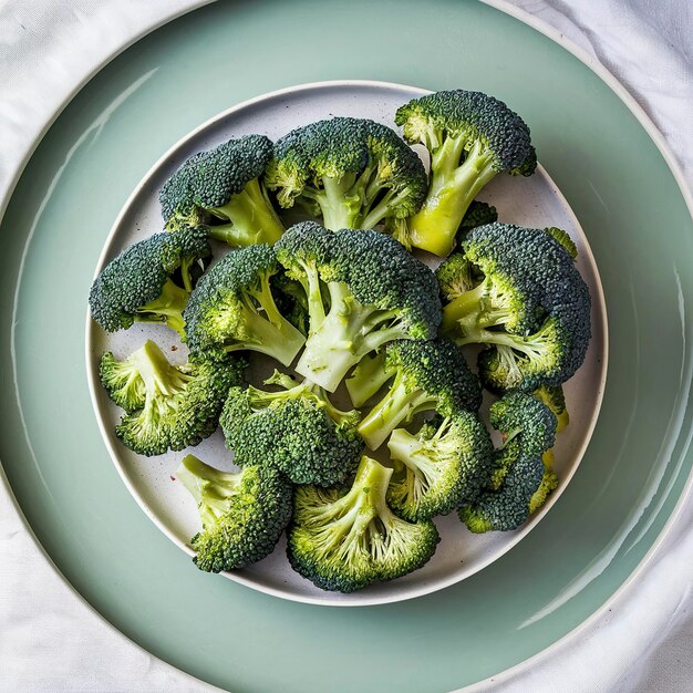 Photo et du brocoli vert sur une assiette