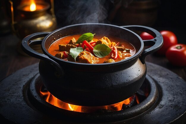 Photo du curry rouge à feu doux