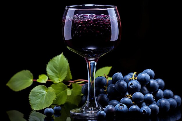 Du jus de bleuet dans un verre de vin pour souligner sa sophistication
