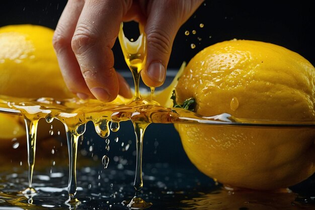 Du jus de citron ajouté à une marinade