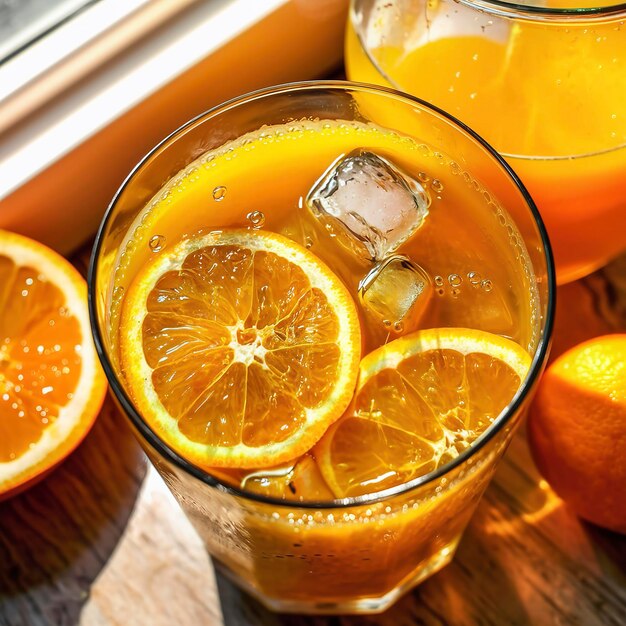 Du jus d'orange fraîchement préparé