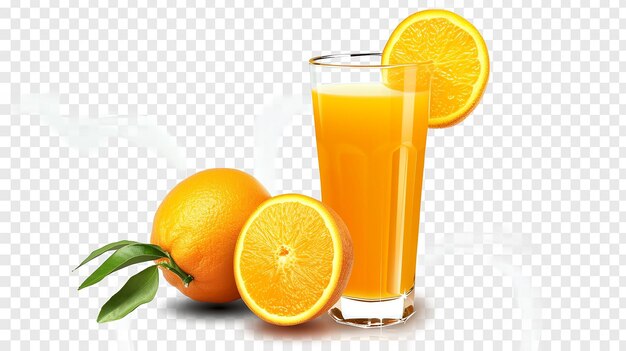 Du jus d'orange frais dans un verre de fruit d'oranger et d'orage