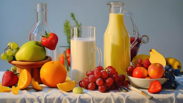 Du jus d'orange versé dans un verre Génératif Ai