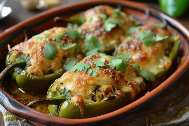 Du Mexique avec l'amour Chiles Rellenos Une touche épicée sur les poivrons farcis