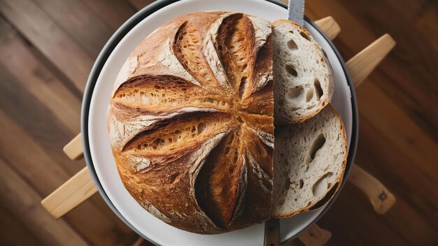 Du pain au levain sur la table