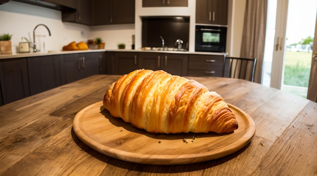 du pain croissant sur une table