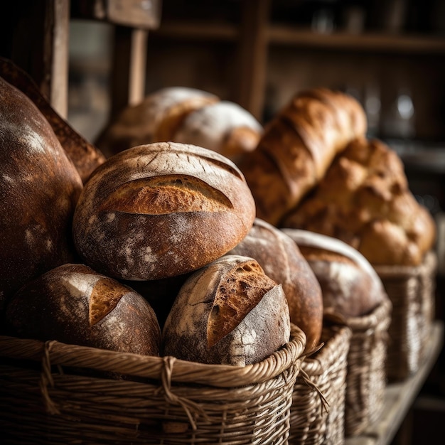 Du pain frais artisanal dans une boulangerie