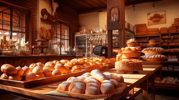 du pain frais dans la boulangerie