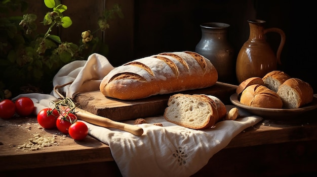 Du pain frais pour le petit déjeuner .