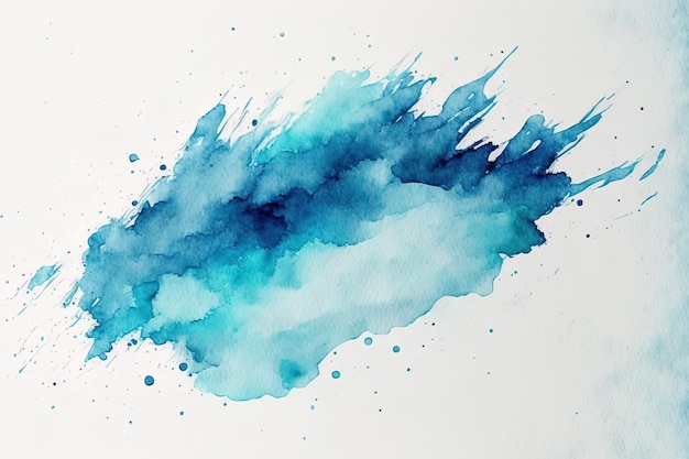 Sur du papier blanc, une toile de fond aquarelle en bleu d'hiver givré a été créée