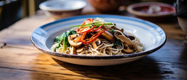 du poulet frais et des légumes chow mein