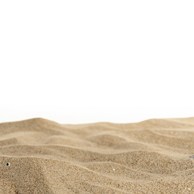 Du sable sur un fond blanc isolé