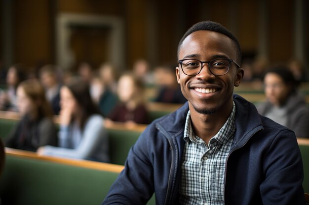 Éducation habilitée - Étudiant noir confiant