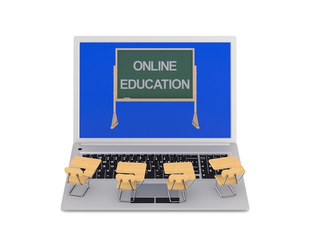 Éducation en ligne. Rendu 3D isolé