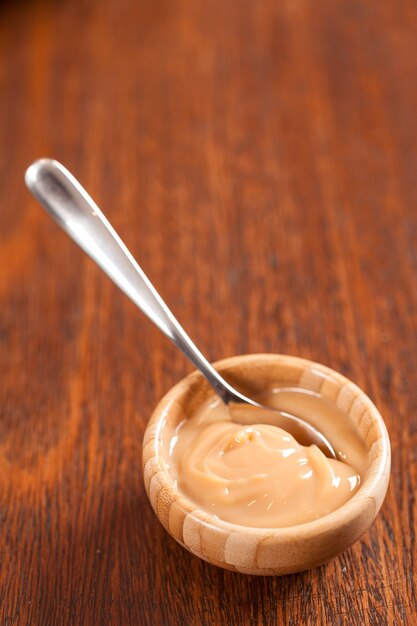 Dulce de leche, (Doce de leite) un dessert sucré à base de lait, fabriqué au Brésil et en Argentine.