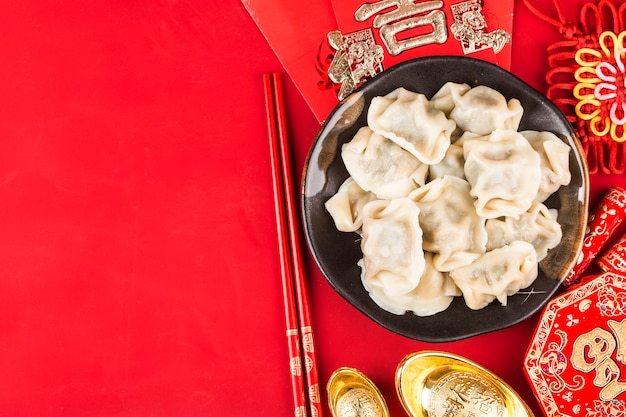 Dumplings for Chinese Spring Festival Chinese Grande chance bénédiction
