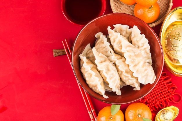 Dumplings for Chinese Spring Festival Chinese Grande chance bénédiction