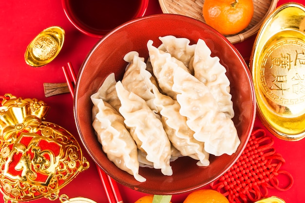 Dumplings for Chinese Spring Festival Chinese Grande chance bénédiction