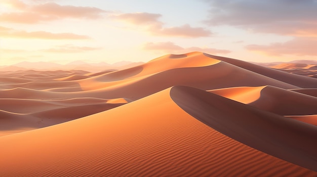 une dune de sable avec un coucher de soleil en arrière-plan