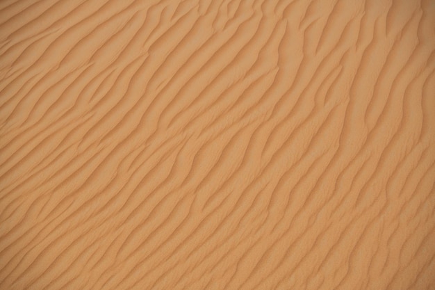 Dune de sable du désert modèle d'onde de texture de sable sur la surface de la dune prise de vue complète du sable