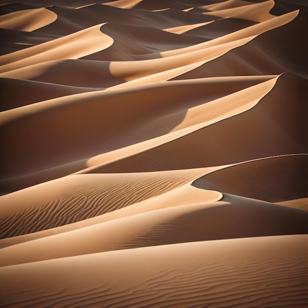 Une dune de sable avec les dunes de sable en arrière-plan.