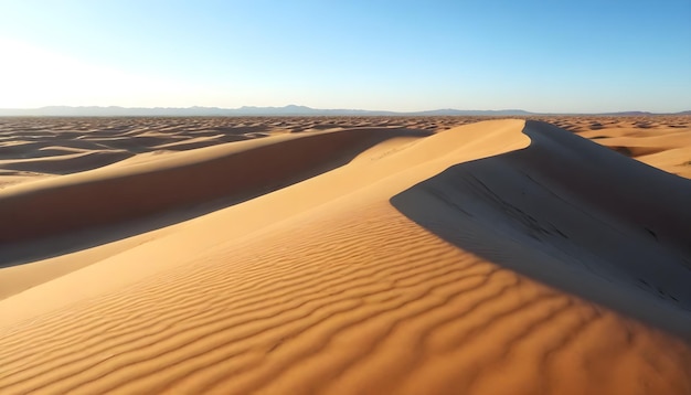 une dune de sable avec une montagne en arrière-plan