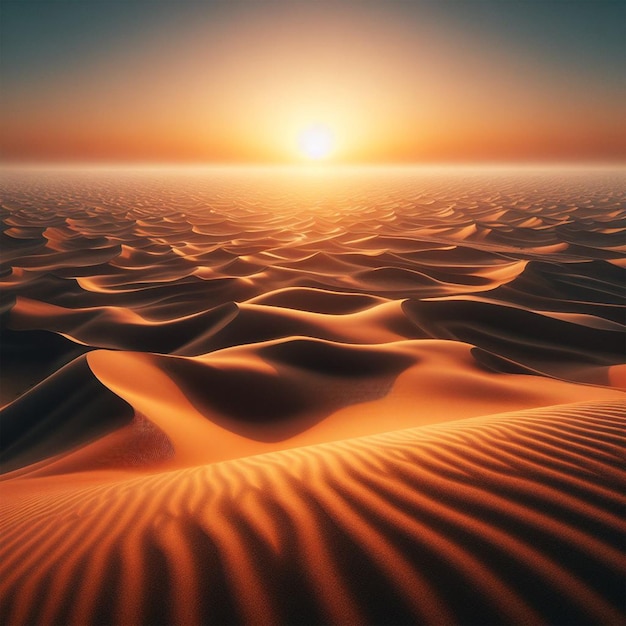 Des dunes désertiques au coucher du soleil